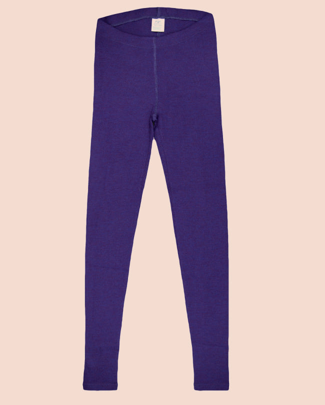 Ulleggings för vuxen i ribbstickad merinoull från MaM by ManyMonths, färg Acai Berry